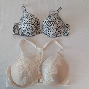 Victoria's Secret Lot of 2 Push Up Bras 34D Dream Angels PINK Underwire